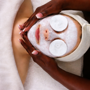 lady receiving a facial at silk c day spa